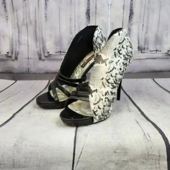 Dollhouse Animal Print Open Toe Heels - Picture 2 of 7